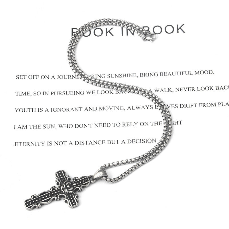 Stainless Steel Hip-hop Fashion Vintage Cross Necklace