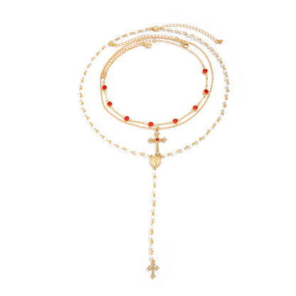 Hip Hop Diamond Cross Pendant Necklace