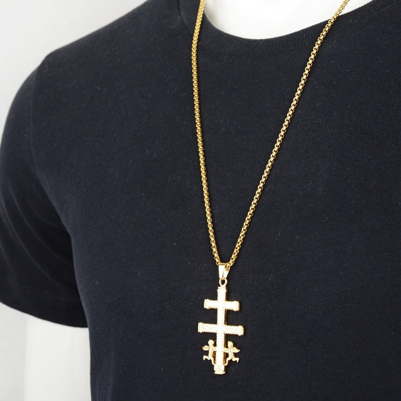 Hip Hop Cool Trendy Angel Ladder Titanium Steel Necklace