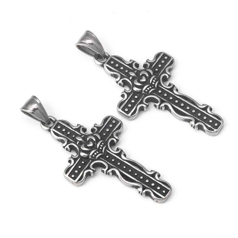 Stainless Steel Hip-hop Fashion Vintage Cross Necklace