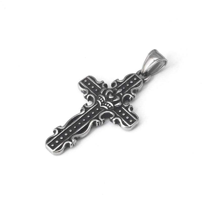 Stainless Steel Hip-hop Fashion Vintage Cross Necklace