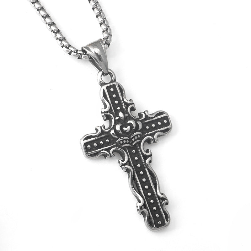 Stainless Steel Hip-hop Fashion Vintage Cross Necklace