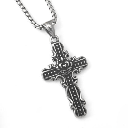 Stainless Steel Hip-hop Fashion Vintage Cross Necklace