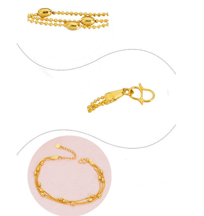 Brass Jewellery Accessories, Gold-Plated Three-Wire Turn & Transport Bracelet, Ladies Vietnam Sand Gold Jewelry New Product Multi-Wire Bracelet