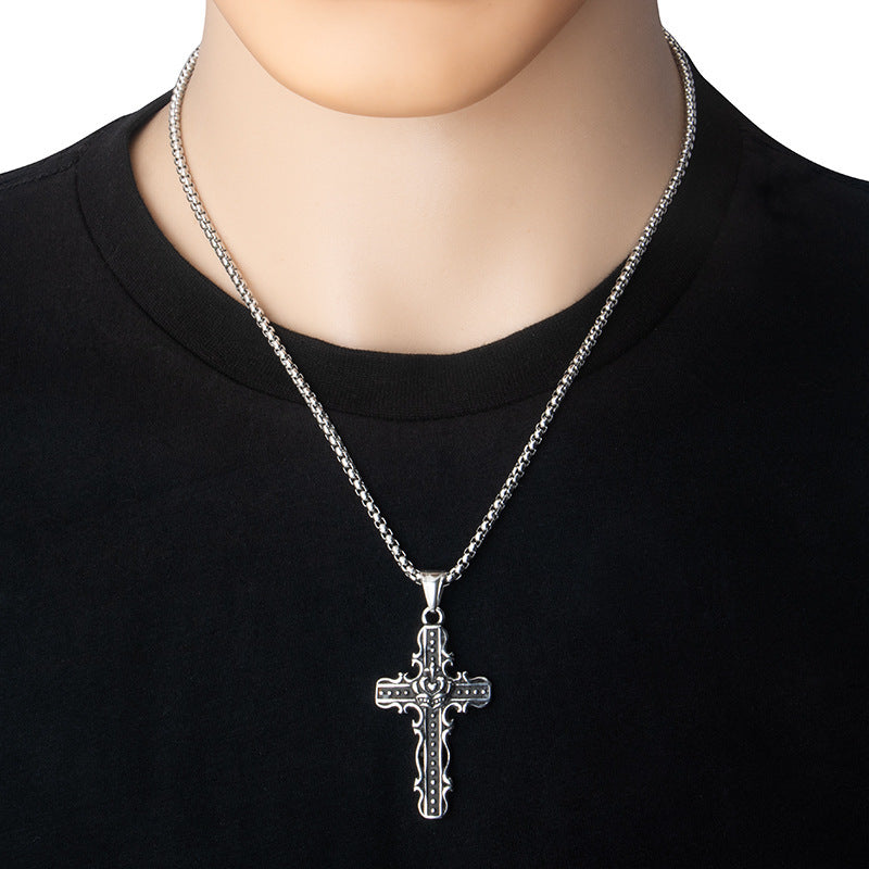 Stainless Steel Hip-hop Fashion Vintage Cross Necklace