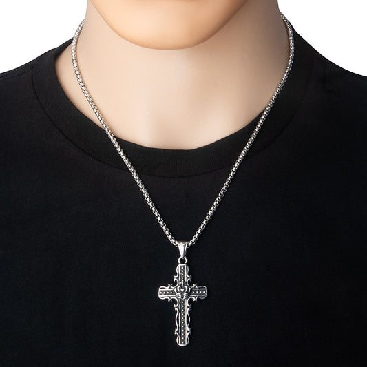Stainless Steel Hip-hop Fashion Vintage Cross Necklace