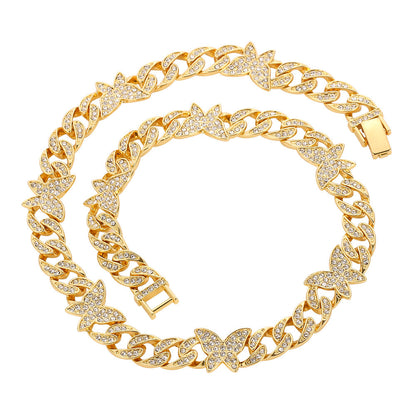 Small Butterfly Chain Diamond Rhinestone Necklaces