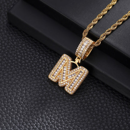 Hip Hop Rock Candy Letter Pendant Personalized Ornament Special-interest Design Necklace