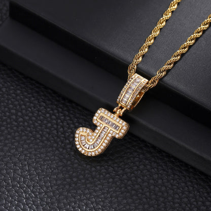 Hip Hop Rock Candy Letter Pendant Personalized Ornament Special-interest Design Necklace