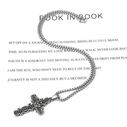 Stainless Steel Hip-hop Fashion Vintage Cross Necklace