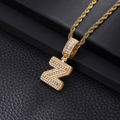 Hip Hop Rock Candy Letter Pendant Personalized Ornament Special-interest Design Necklace