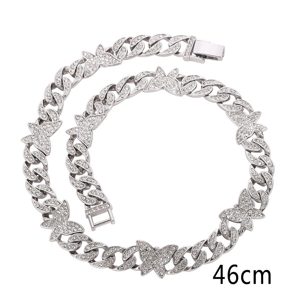 Small Butterfly Chain Diamond Rhinestone Necklaces