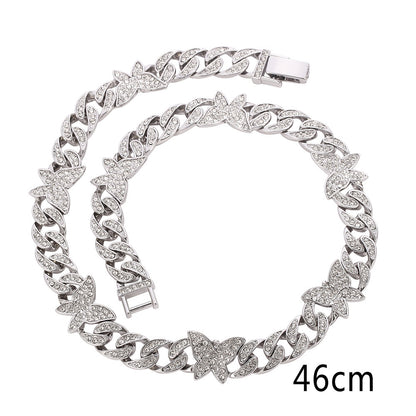 Small Butterfly Chain Diamond Rhinestone Necklaces