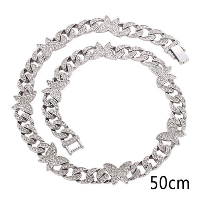 Small Butterfly Chain Diamond Rhinestone Necklaces