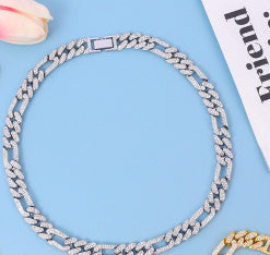 Diamond-embedded Cuban Necklace Trendy Hip Hop