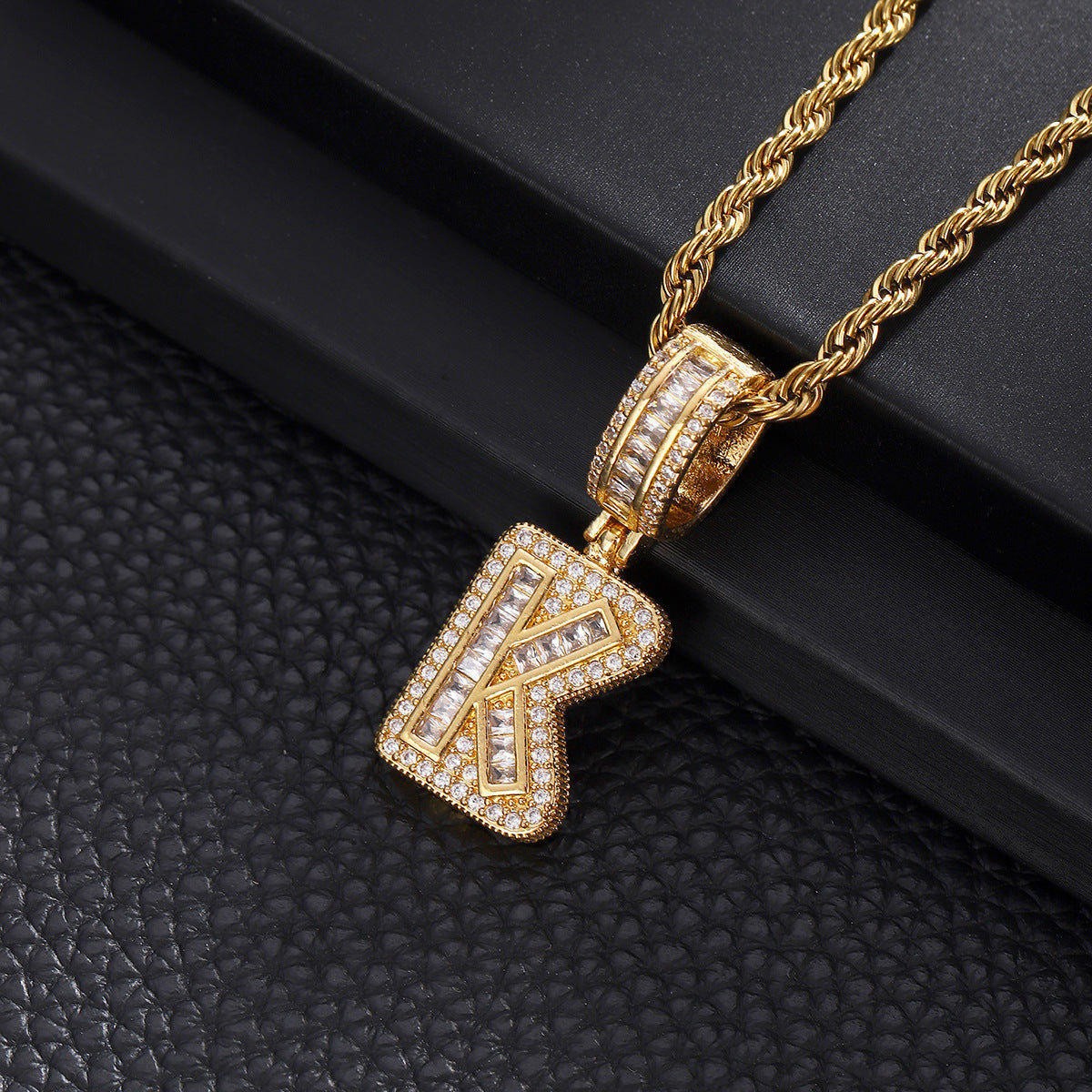 Hip Hop Rock Candy Letter Pendant Personalized Ornament Special-interest Design Necklace