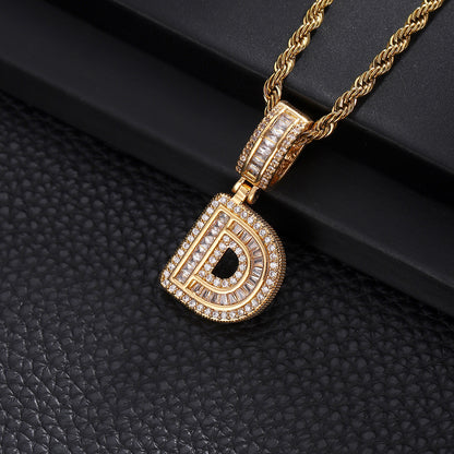 Hip Hop Rock Candy Letter Pendant Personalized Ornament Special-interest Design Necklace