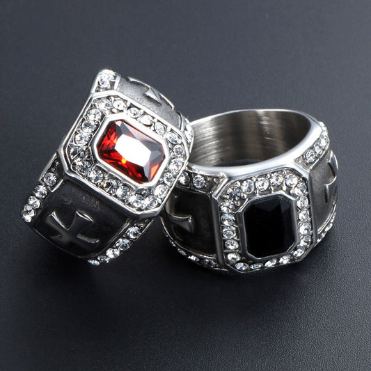 Distressed Men's Ring Jewelry Accessories Fashion Diamond Hip Hop Street