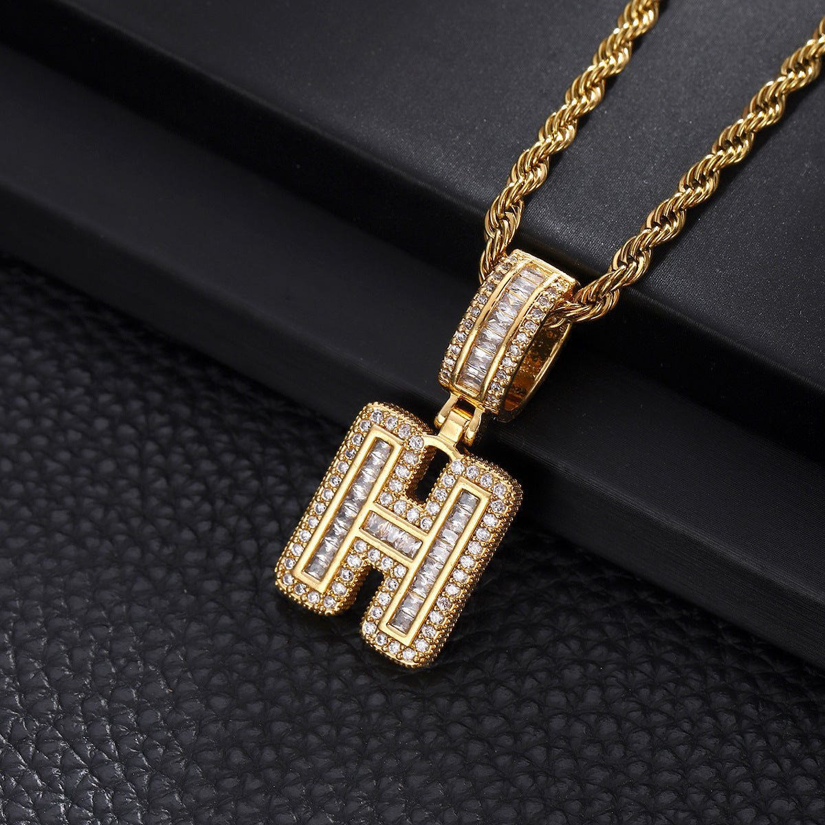 Hip Hop Rock Candy Letter Pendant Personalized Ornament Special-interest Design Necklace