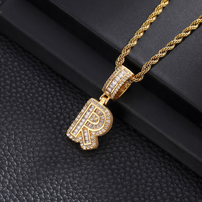 Hip Hop Rock Candy Letter Pendant Personalized Ornament Special-interest Design Necklace