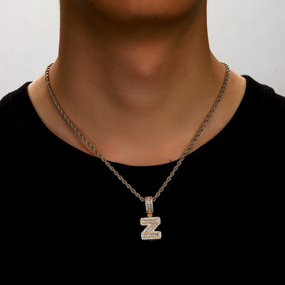 Hip Hop Rock Candy Letter Pendant Personalized Ornament Special-interest Design Necklace