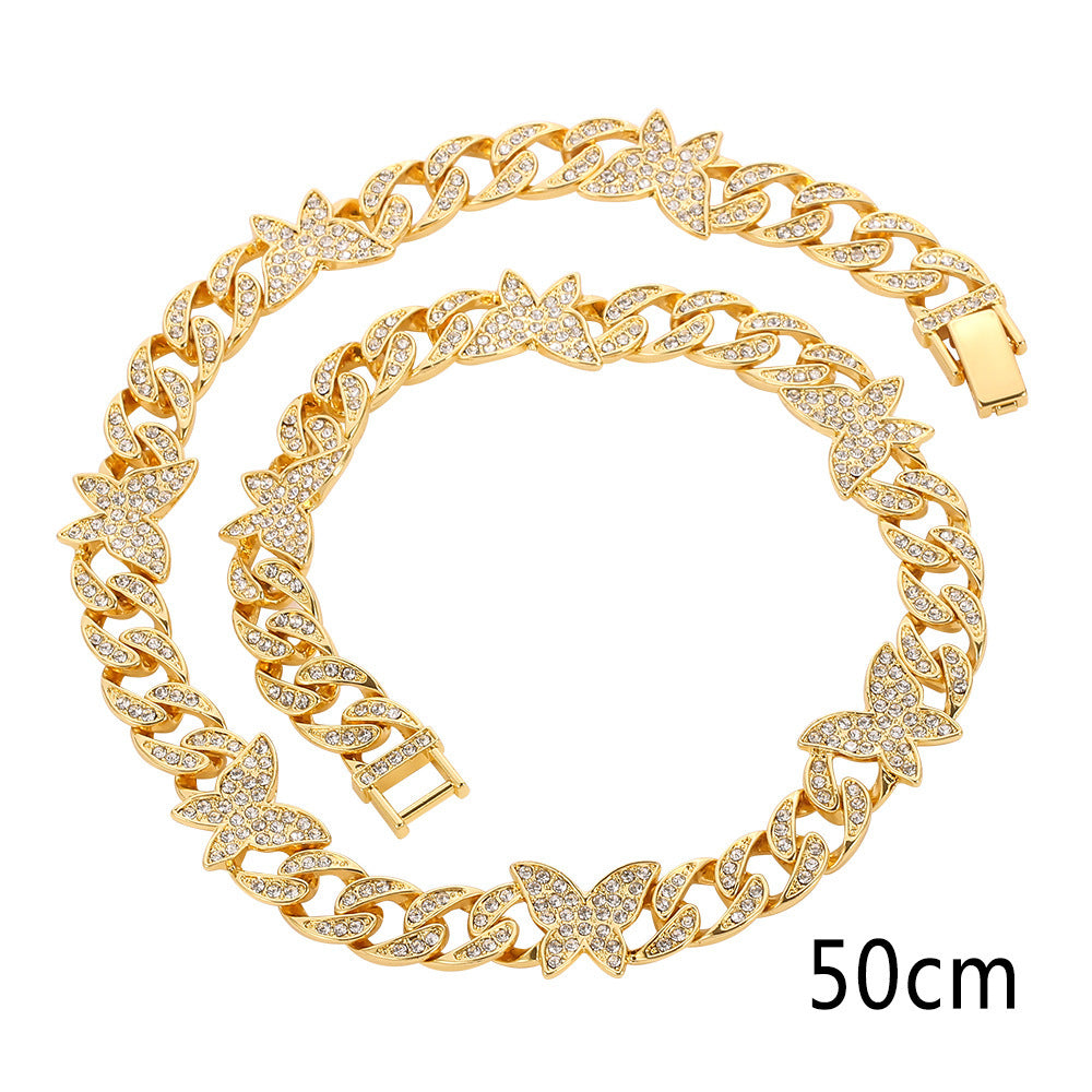 Small Butterfly Chain Diamond Rhinestone Necklaces