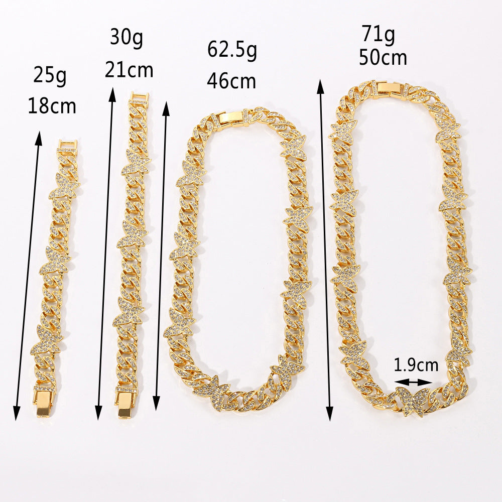 Small Butterfly Chain Diamond Rhinestone Necklaces