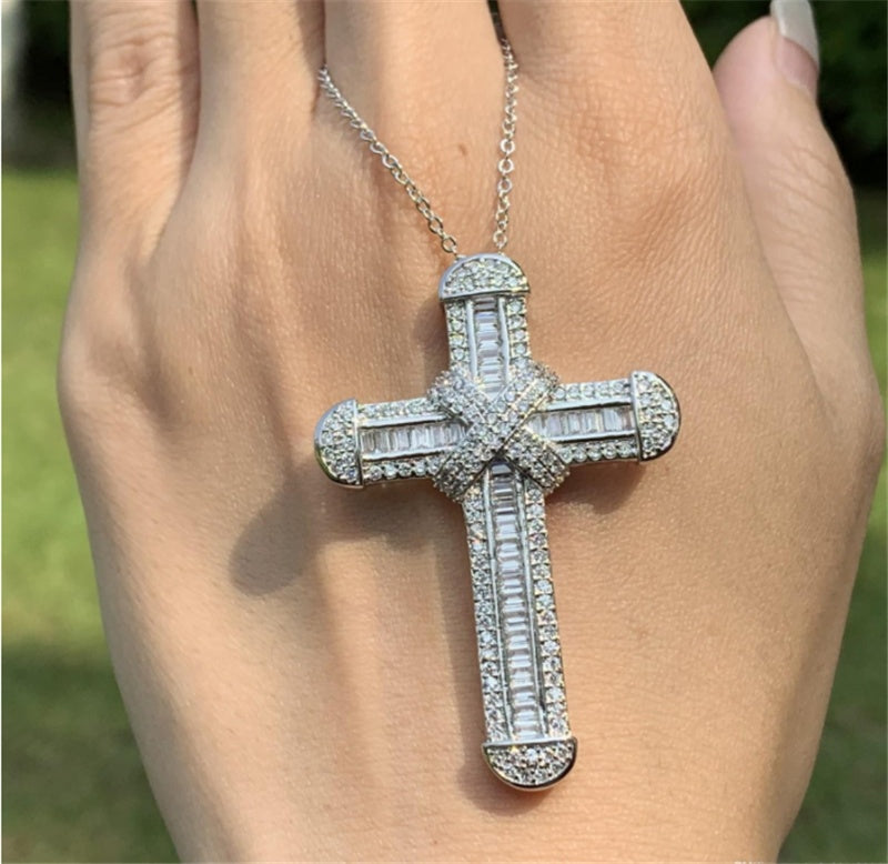 Hip Hop Jewelry Lady Diamond Cross Necklace