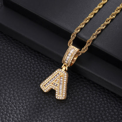 Hip Hop Rock Candy Letter Pendant Personalized Ornament Special-interest Design Necklace