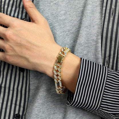 Diamond-embedded Cuban Necklace Trendy Hip Hop