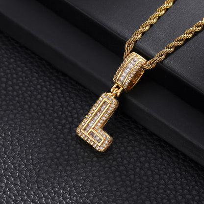 Hip Hop Rock Candy Letter Pendant Personalized Ornament Special-interest Design Necklace