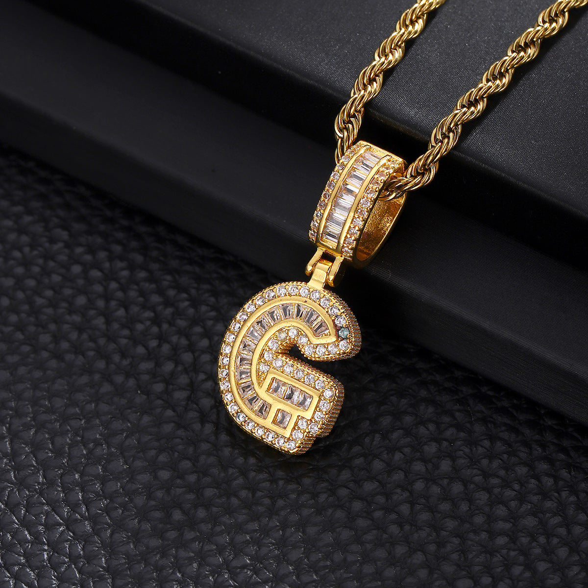 Hip Hop Rock Candy Letter Pendant Personalized Ornament Special-interest Design Necklace