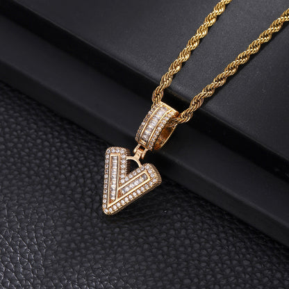Hip Hop Rock Candy Letter Pendant Personalized Ornament Special-interest Design Necklace
